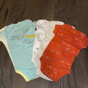 Carter's Orange and Blue Bodysuits One Pieces 5 pack